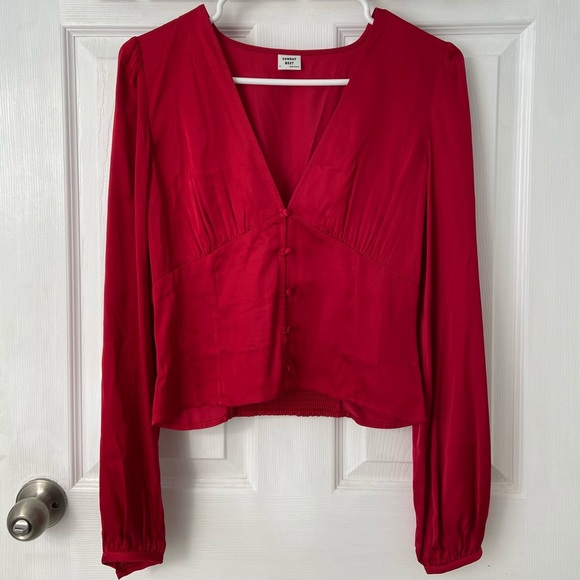 Sunday Best Tatiana Blouse in Crimson Red - Picture 1 of 8